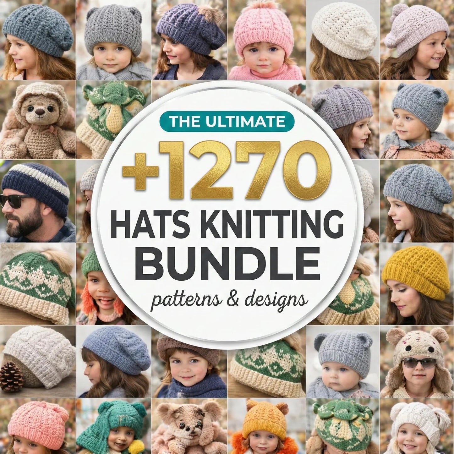 1270+ Hat Knitting Patterns Bundle