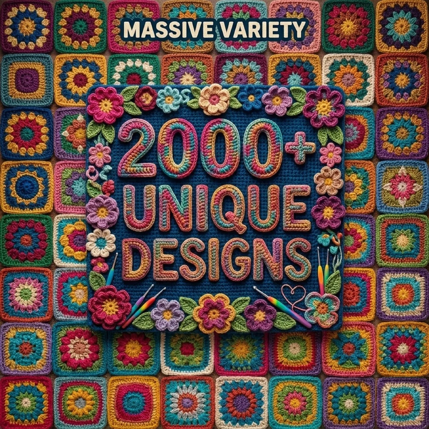2000+ Crochet Granny Square Patterns Bundle