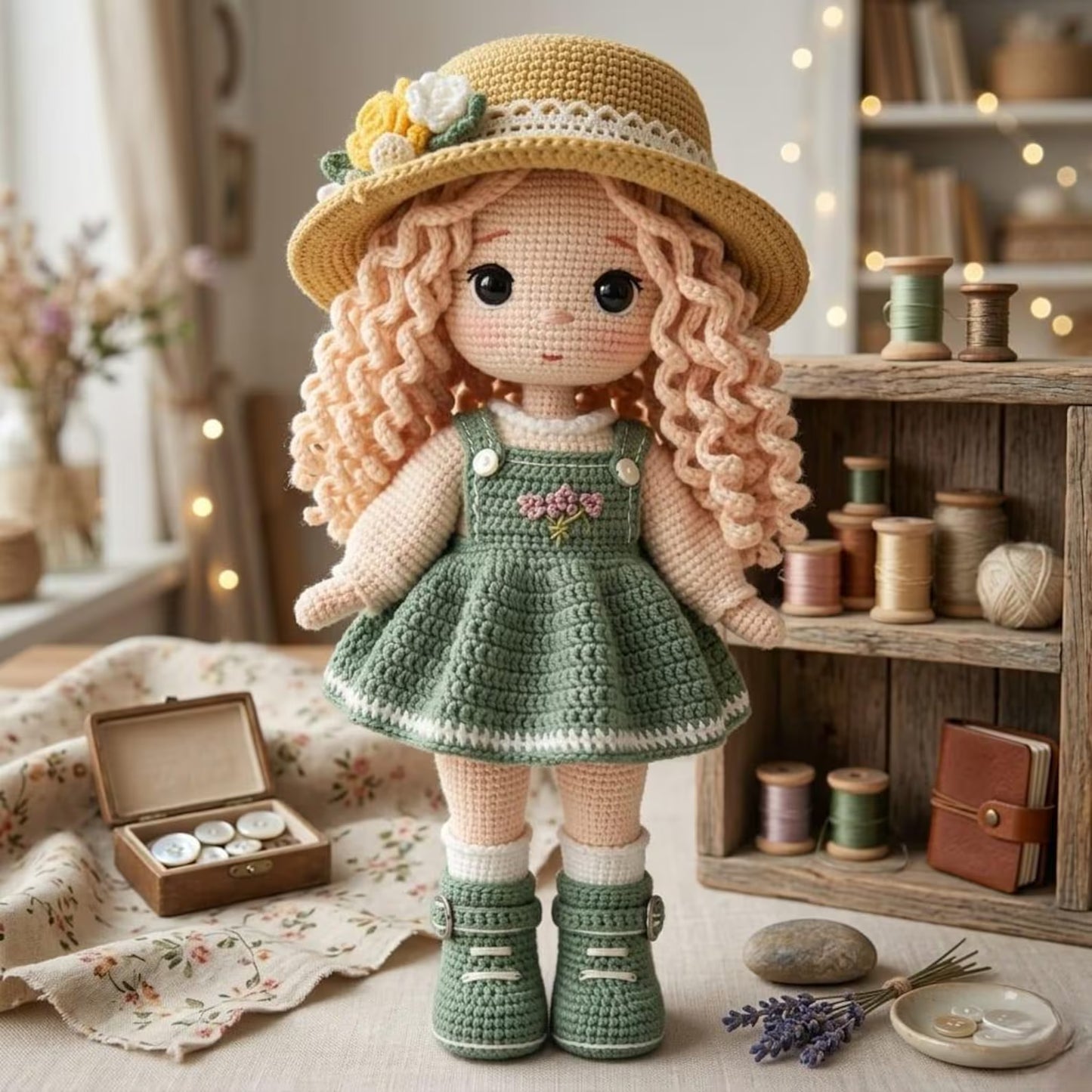 Amigurumi Crochet Doll Pattern, 30cm Handmade Girl Doll Tutorial