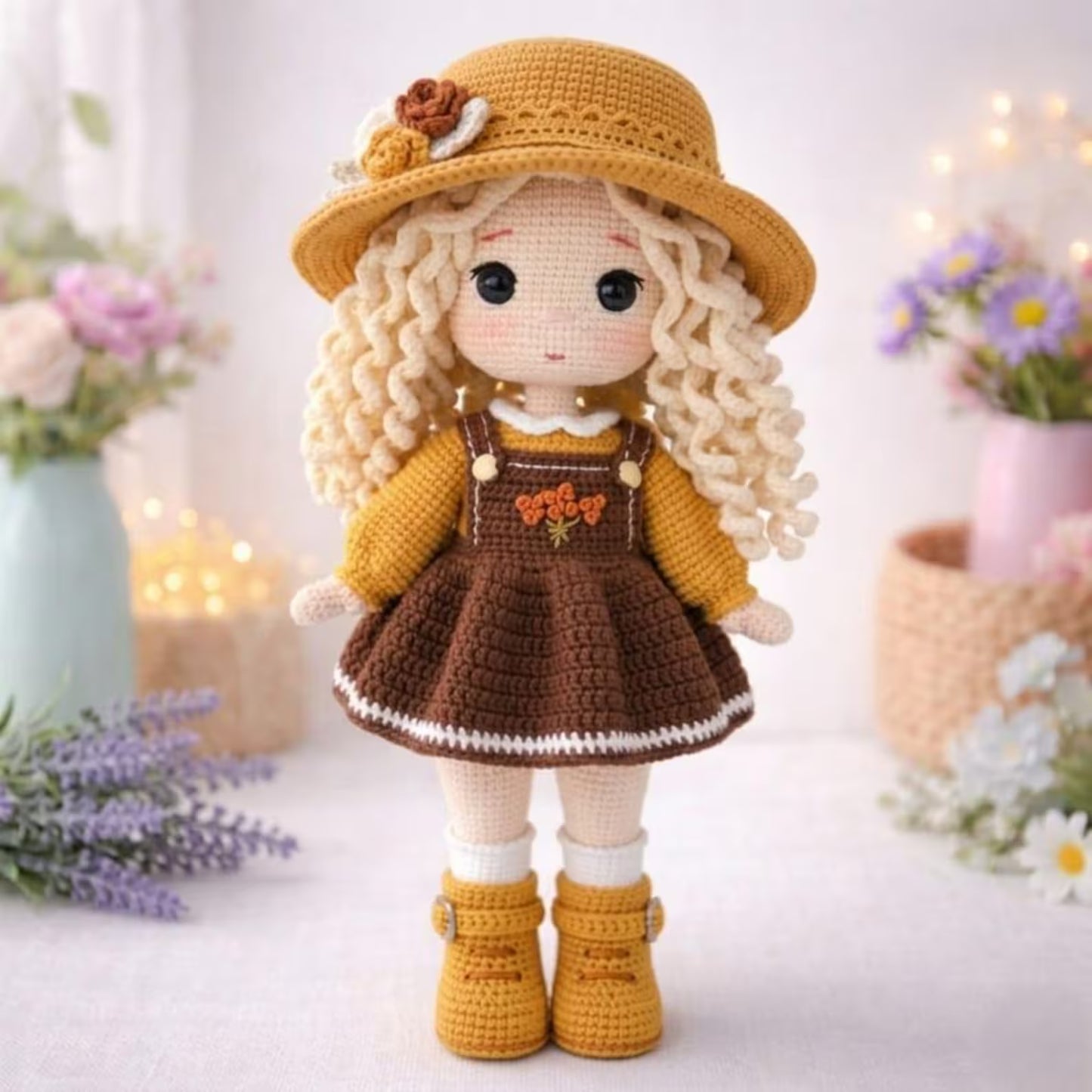 Amigurumi Crochet Doll Pattern, 30cm Handmade Girl Doll Tutorial