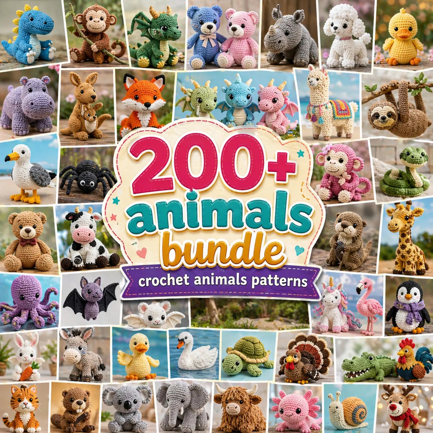 200+ Crochet Animal Bundle Patterns