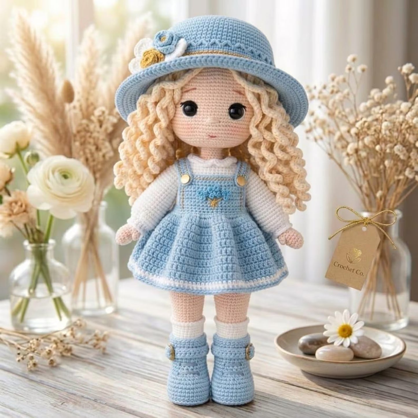 Amigurumi Crochet Doll Pattern, 30cm Handmade Girl Doll Tutorial