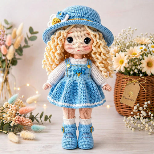 Amigurumi Crochet Doll Pattern, 30cm Handmade Girl Doll Tutorial