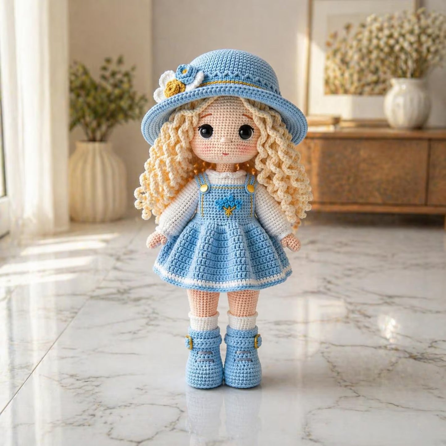 Amigurumi Crochet Doll Pattern, 30cm Handmade Girl Doll Tutorial