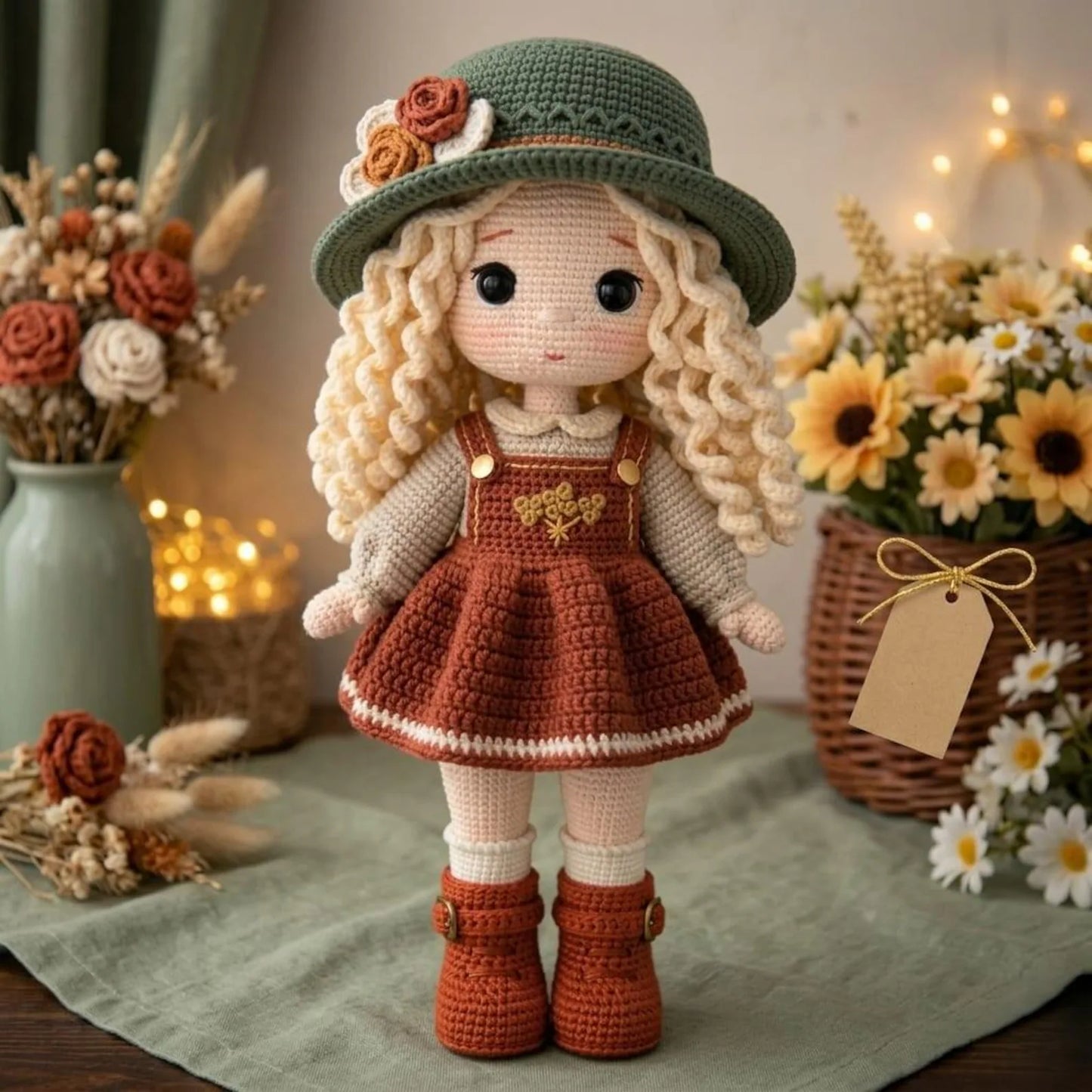 Amigurumi Crochet Doll Pattern, 30cm Handmade Girl Doll Tutorial