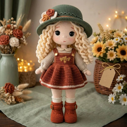 Amigurumi Crochet Doll Pattern, 30cm Handmade Girl Doll Tutorial