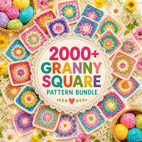 2000+ Crochet Granny Square Patterns Bundle