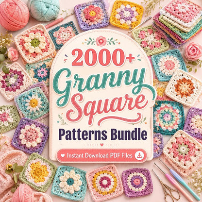 2000+ Crochet Granny Square Patterns Bundle