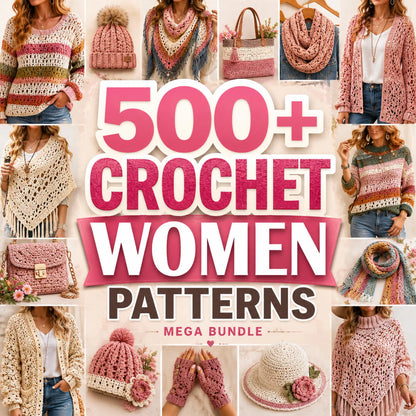 500+ Women Crochet Patterns Bundle
