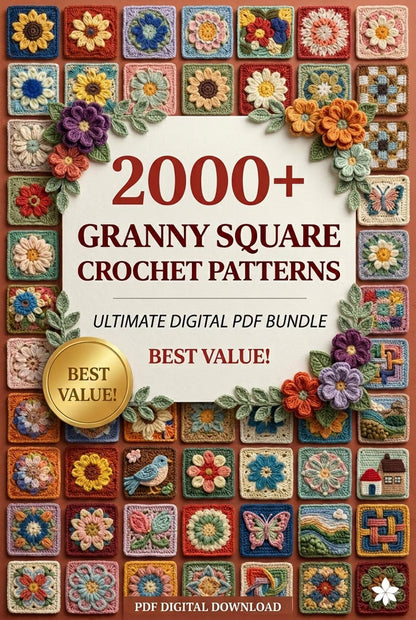 2000+ Crochet Granny Square Patterns Bundle