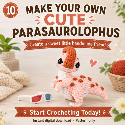 3 in 1 Parasaurolophus Ginny Crochet Pattern