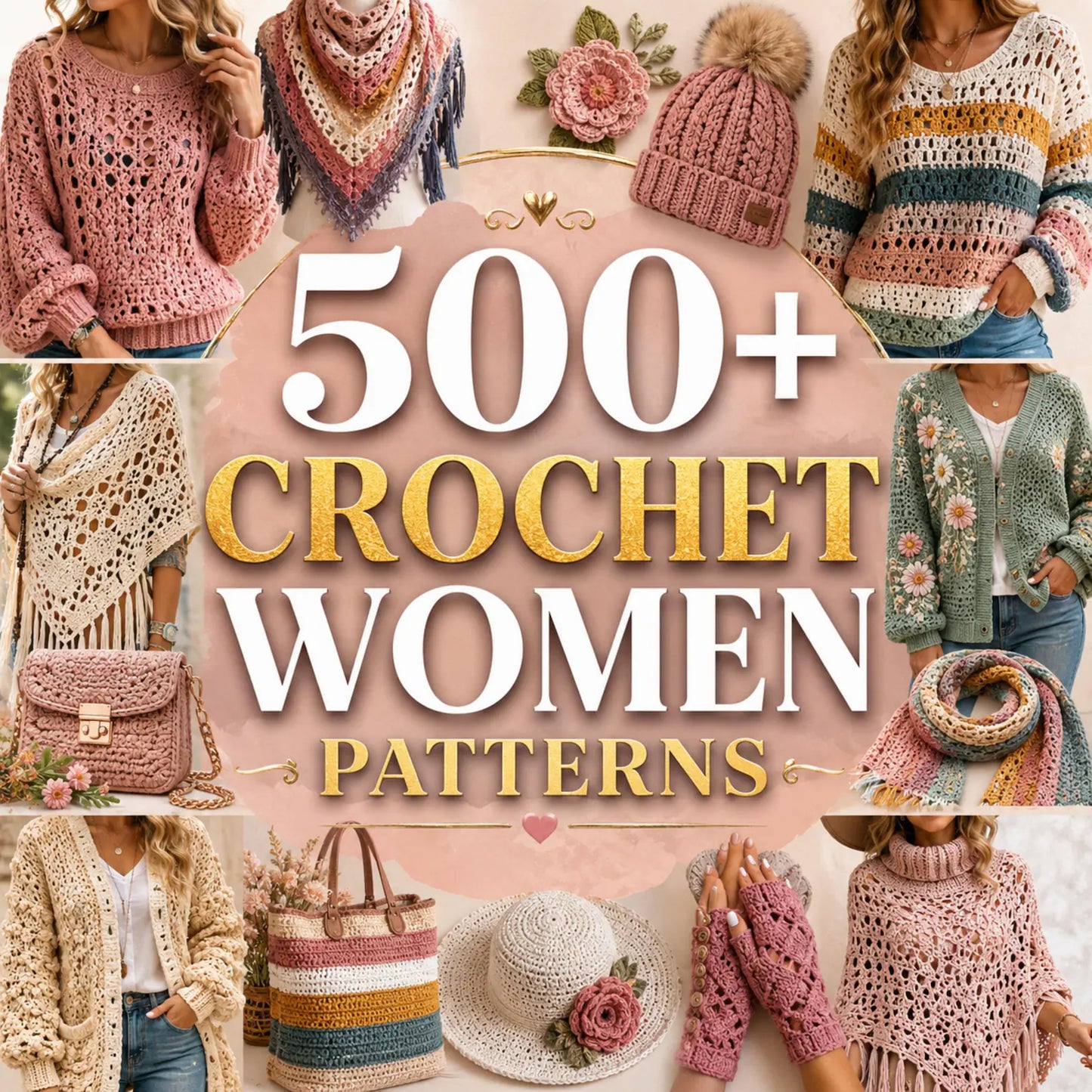 500+ Women Crochet Patterns Bundle