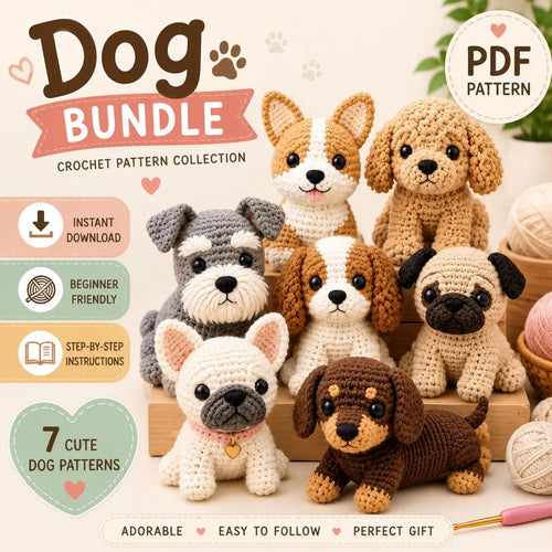 4 Dog Crochet Pattern Bundle